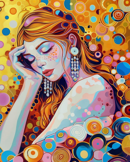 Dreamy Circles Portrait - Bohemian Vibes - Judy Paint