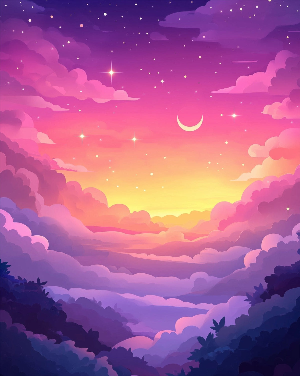 Dreamy Sunset Sky - Galaxies - Judy Paint