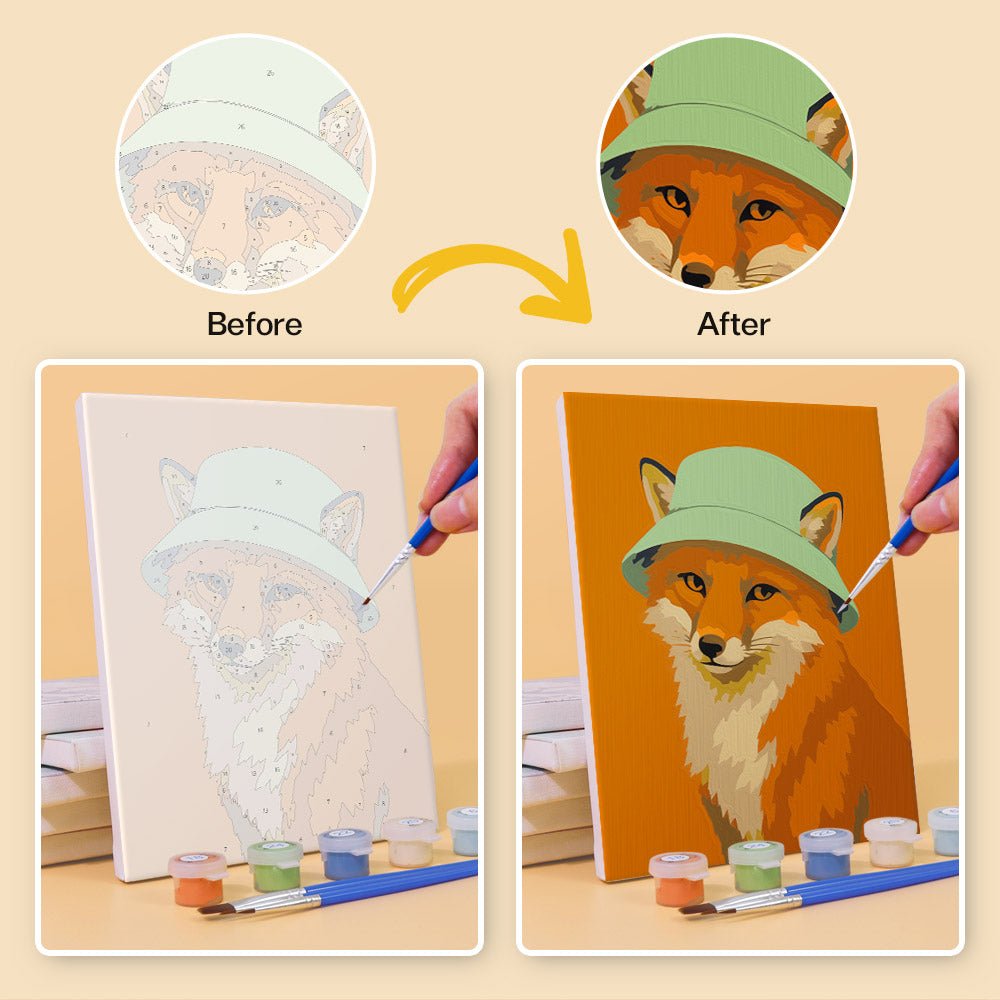 Before and after painting by numbers