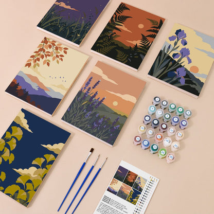 Everything in the Dusk Silhouettes mini painting kit