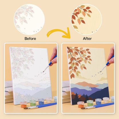Before and after painting by numbers