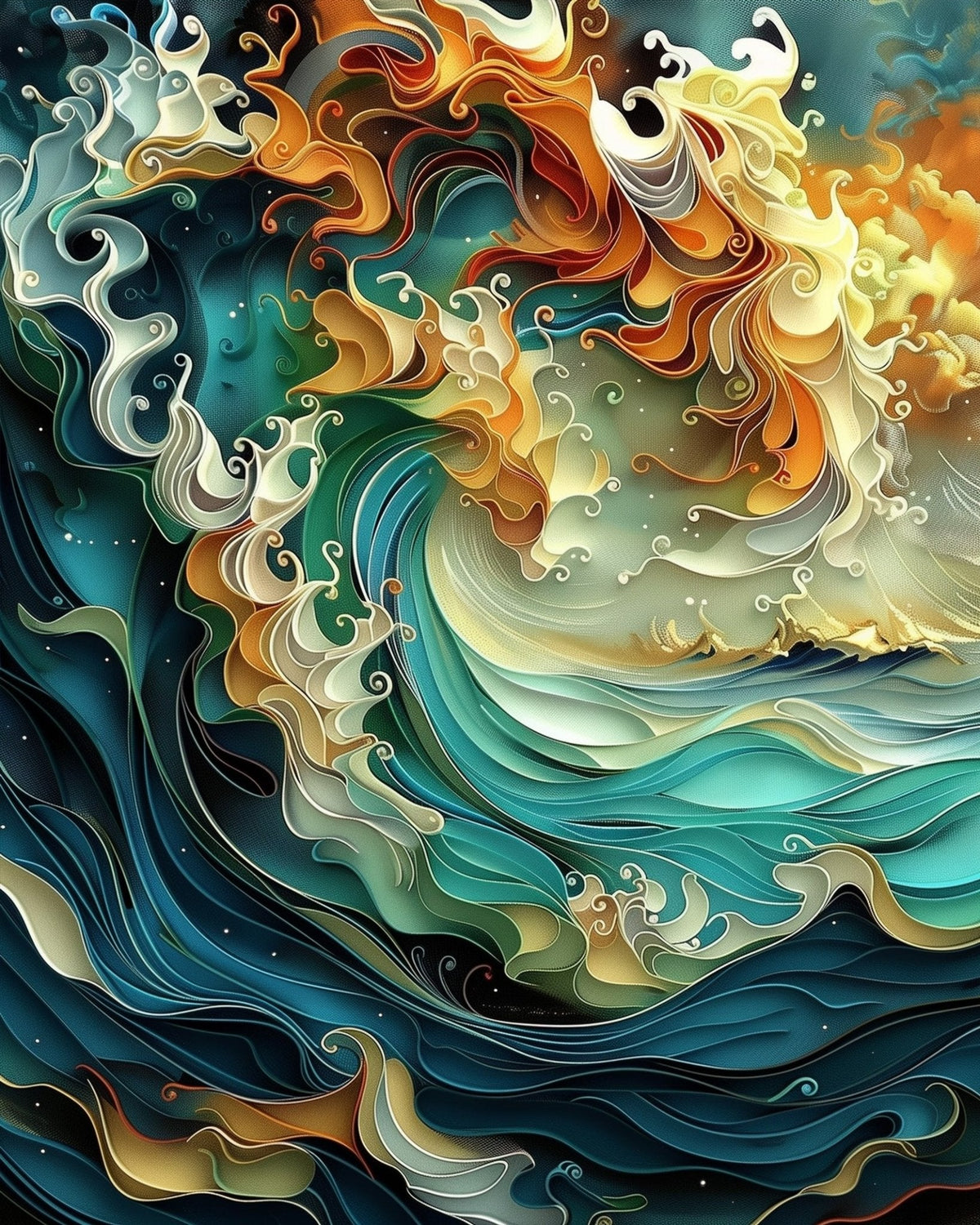 Dynamic Ocean Wave - Sea Landscape - Judy Paint