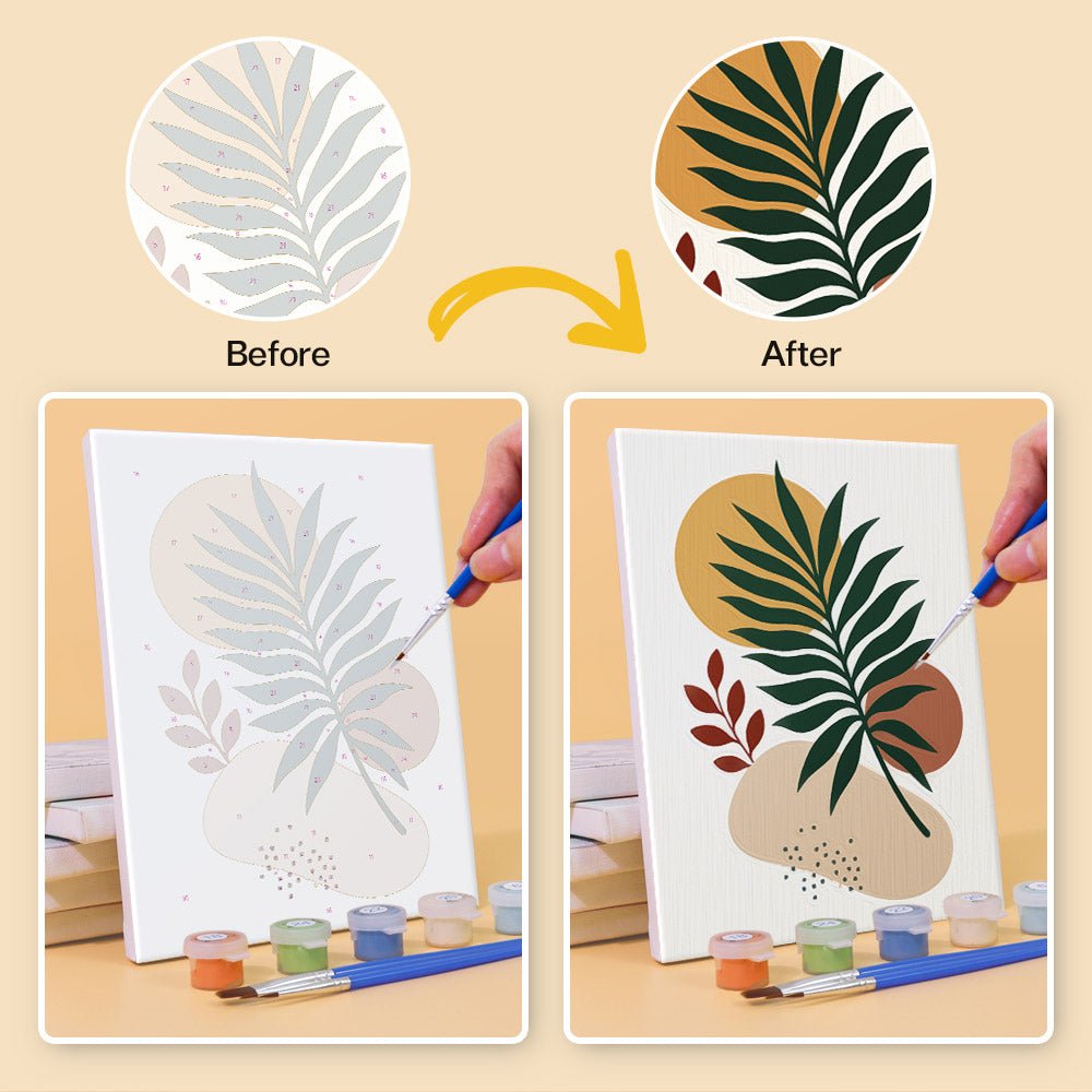 Before and after painting by numbers