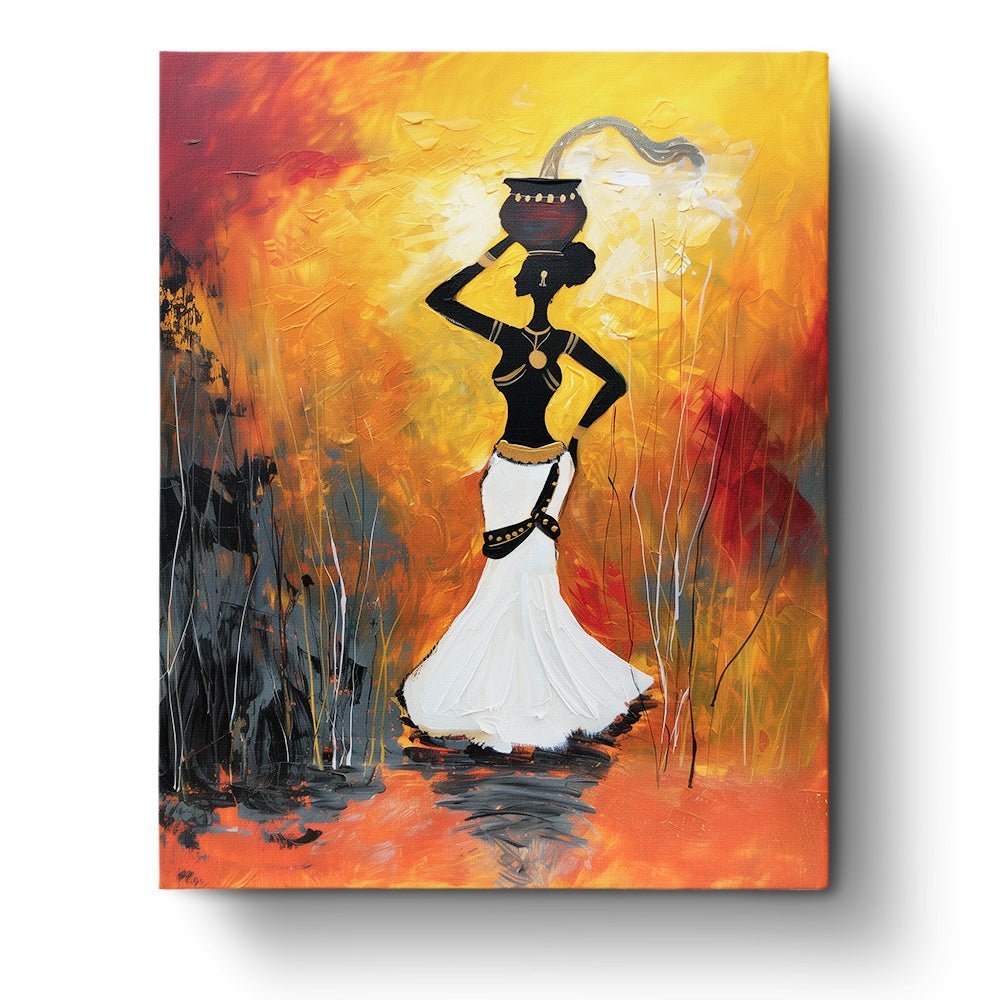 Elegant African Lady with Water Pot - Judy Paint