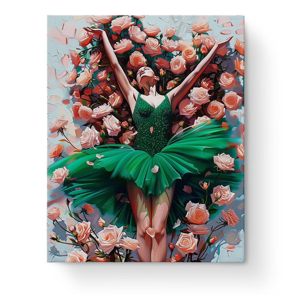 Emerald Ballet Bliss - Floral Women - Judy Paint