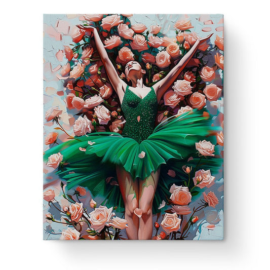 Emerald Ballet Bliss - Floral Women - Judy Paint