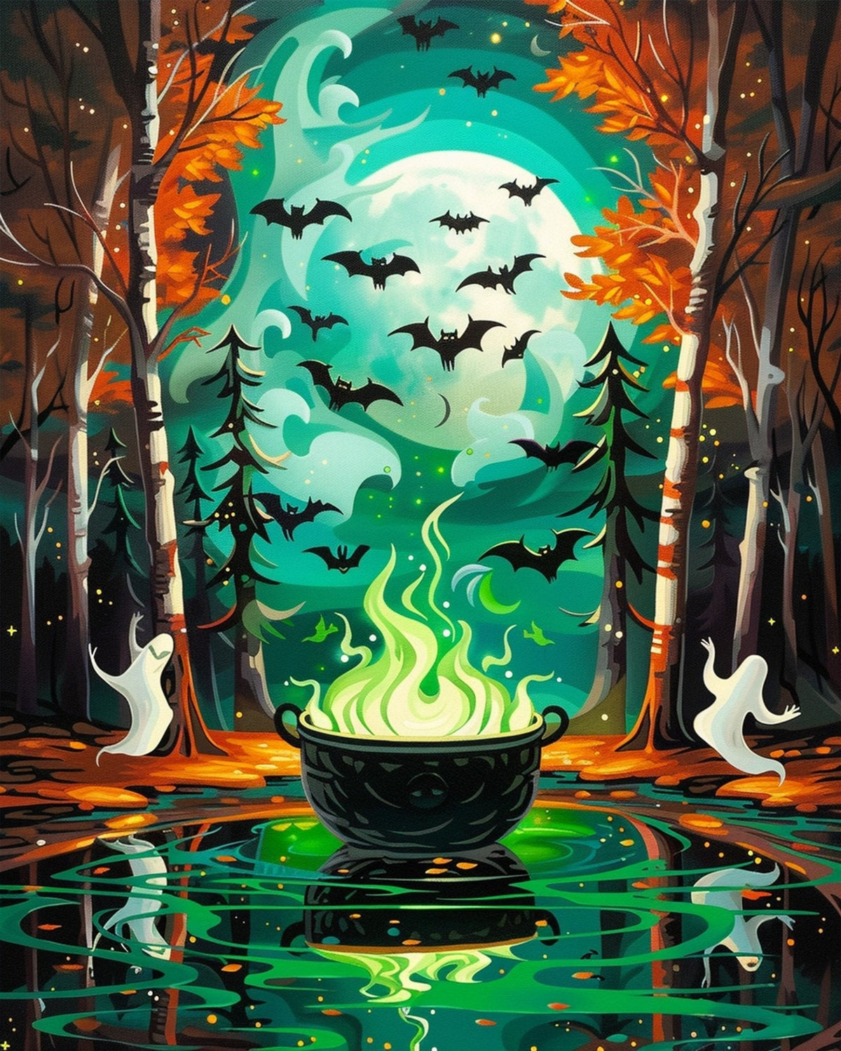 Enchanted Forest Cauldron - Halloween - Judy Paint