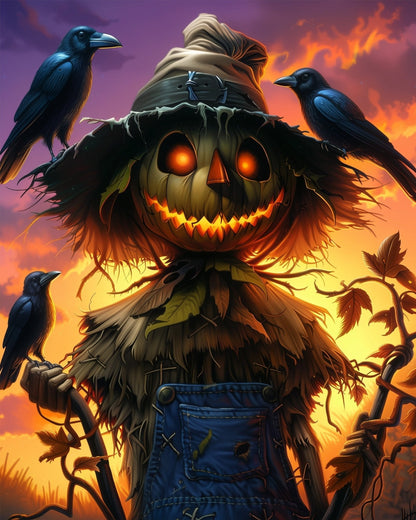 Enchanted Scarecrow Scene - Halloween - Judy Paint