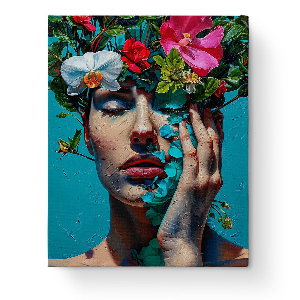 Ethereal Blossom Portrait - Floral Women - Judy Paint