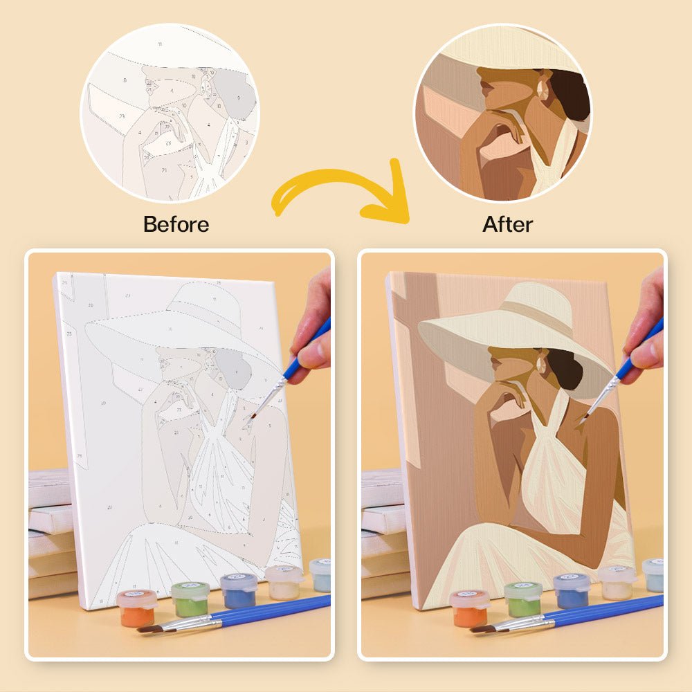 Before and after painting by numbers