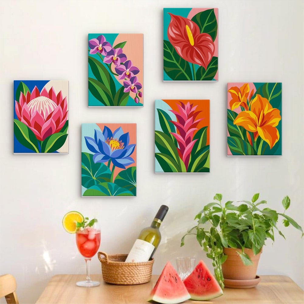 Exotic Blooms mini painting set