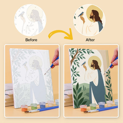 Before and after painting by numbers