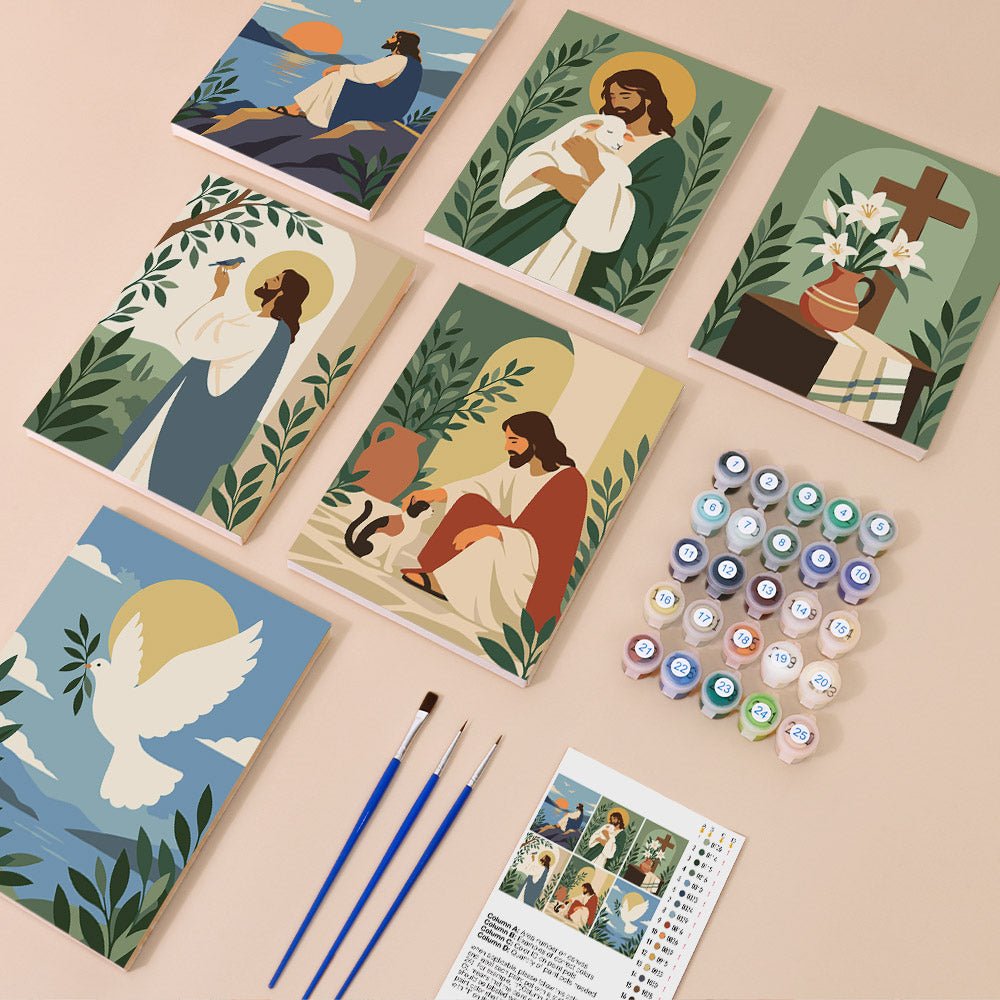 Everything in the Faithful Moments mini painting kit