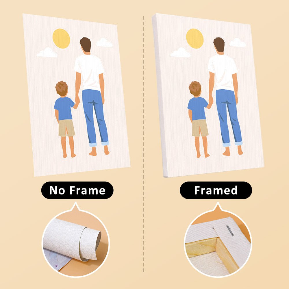 No frame vs. framed canvas