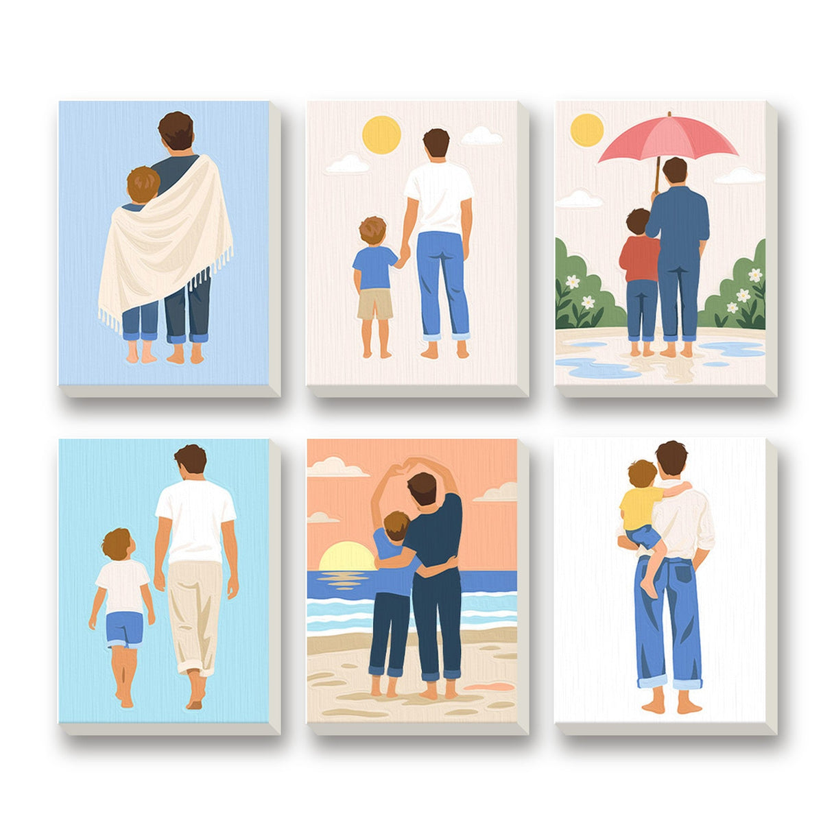 Family Moments – set of 6 mini paint by numbers canvases