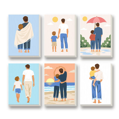 Family Moments – set of 6 mini paint by numbers canvases