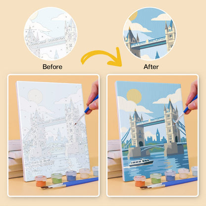 Before and after painting by numbers