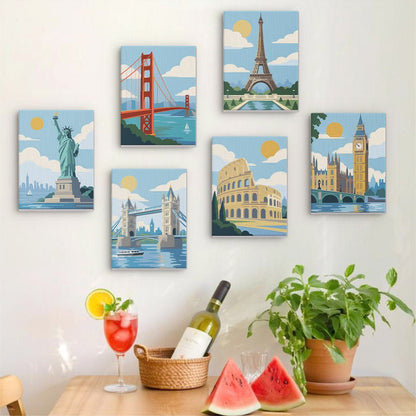 Famous Landmarks mini painting set
