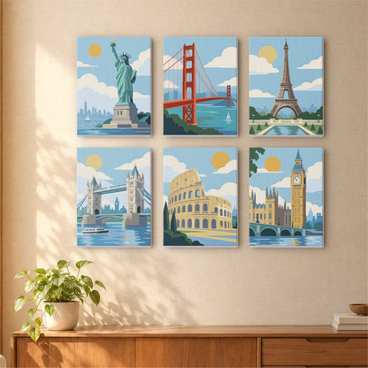 Famous Landmarks mini painting set