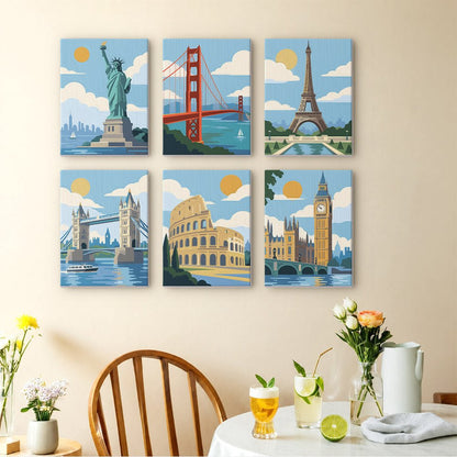 Famous Landmarks mini painting set