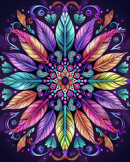 Feathered Harmony - Mandalas - Judy Paint