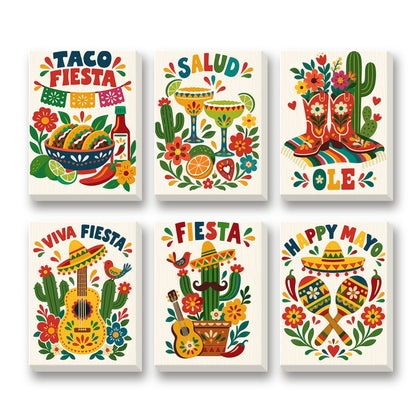Fiesta Time – set of 6 mini paint by numbers canvases