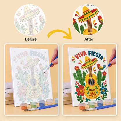 Before and after painting by numbers
