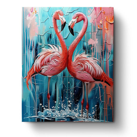 Flamingo Harmony - Abstract Animals - Judy Paint