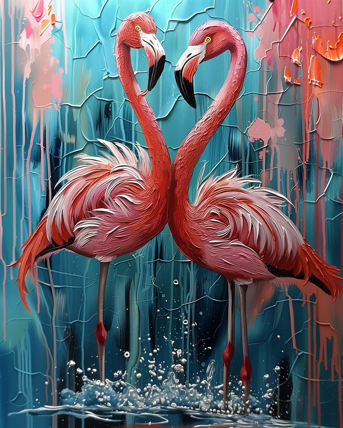 Flamingo Harmony - Abstract Animals - Judy Paint