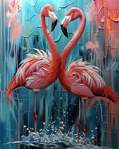 Flamingo Harmony - Abstract Animals - Judy Paint