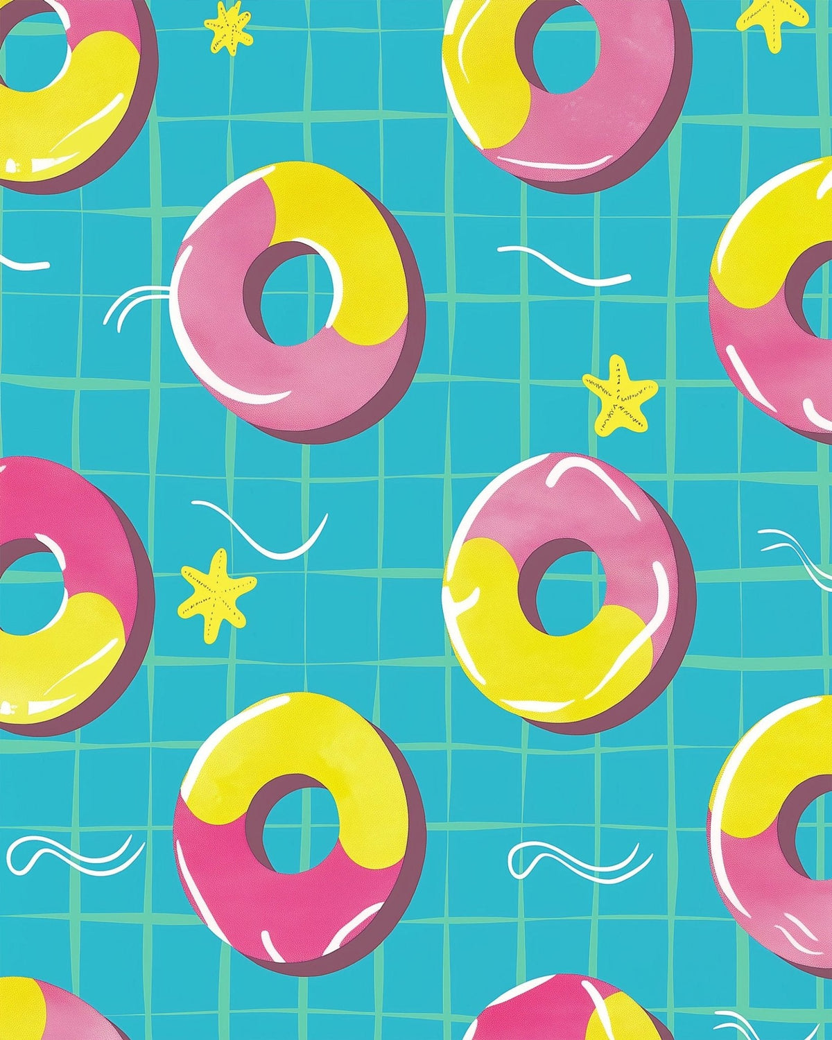 Floating Donuts Pattern - Minimalistic - Judy Paint