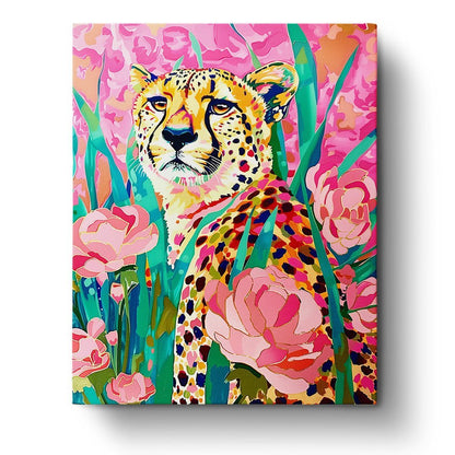 Floral Cheetah - Abstract Animals - Judy Paint
