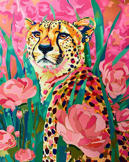 Floral Cheetah - Abstract Animals - Judy Paint