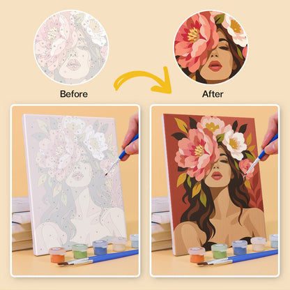 Before and after painting by numbers