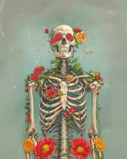 Floral Skullscape - Skeleton - Judy Paint