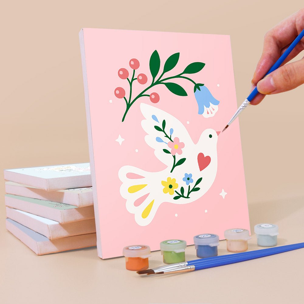 Flower Doves mini painting set