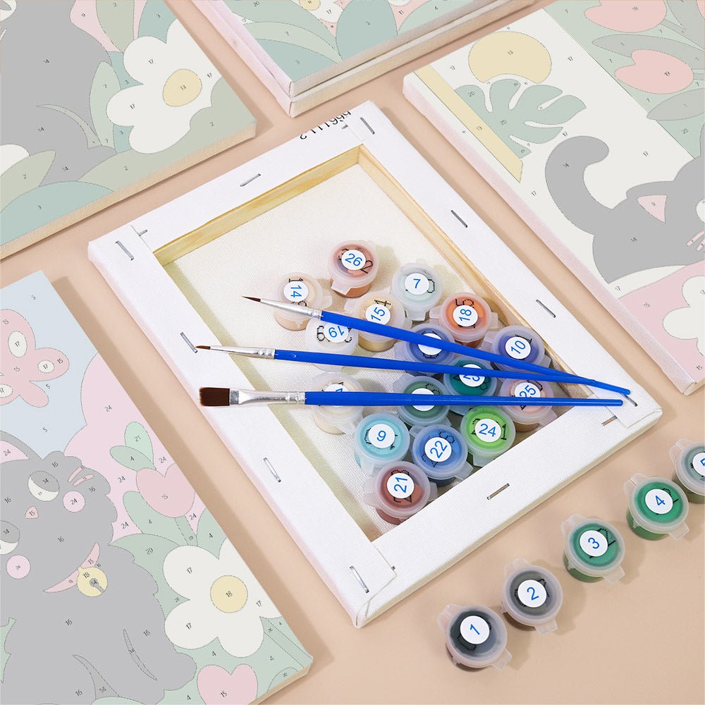 Flower Field Cats mini painting set