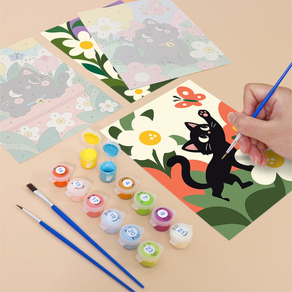 Flower Field Cats mini painting set