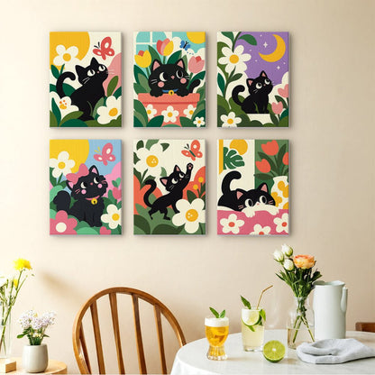 Flower Field Cats mini painting set