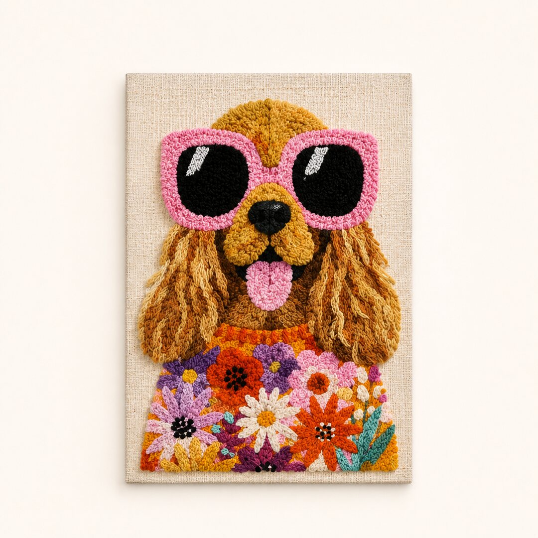 Flower Power Pup - Vertical Edition - Judy Paint
