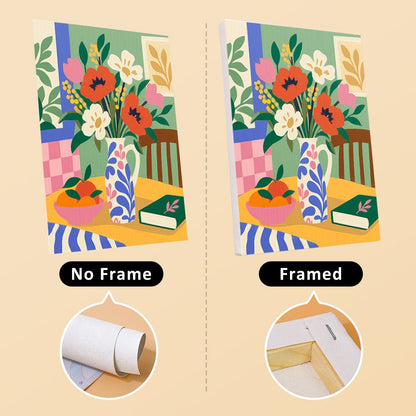 No frame vs. framed canvas