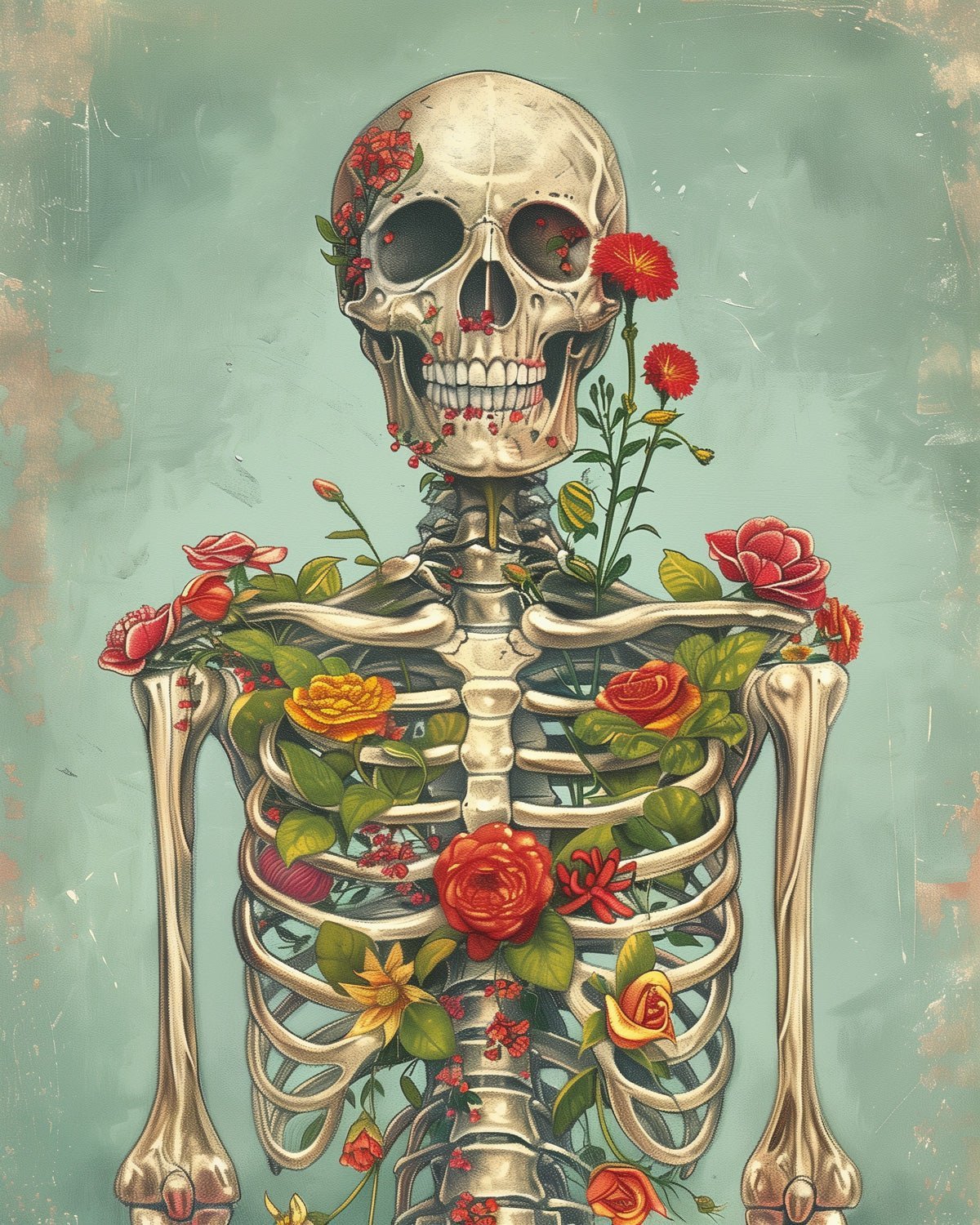 Flowering Remains - Skeleton - Judy Paint