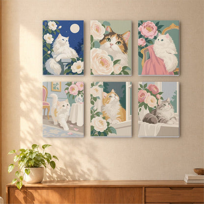 Fluffy Cat Cuddles mini painting set