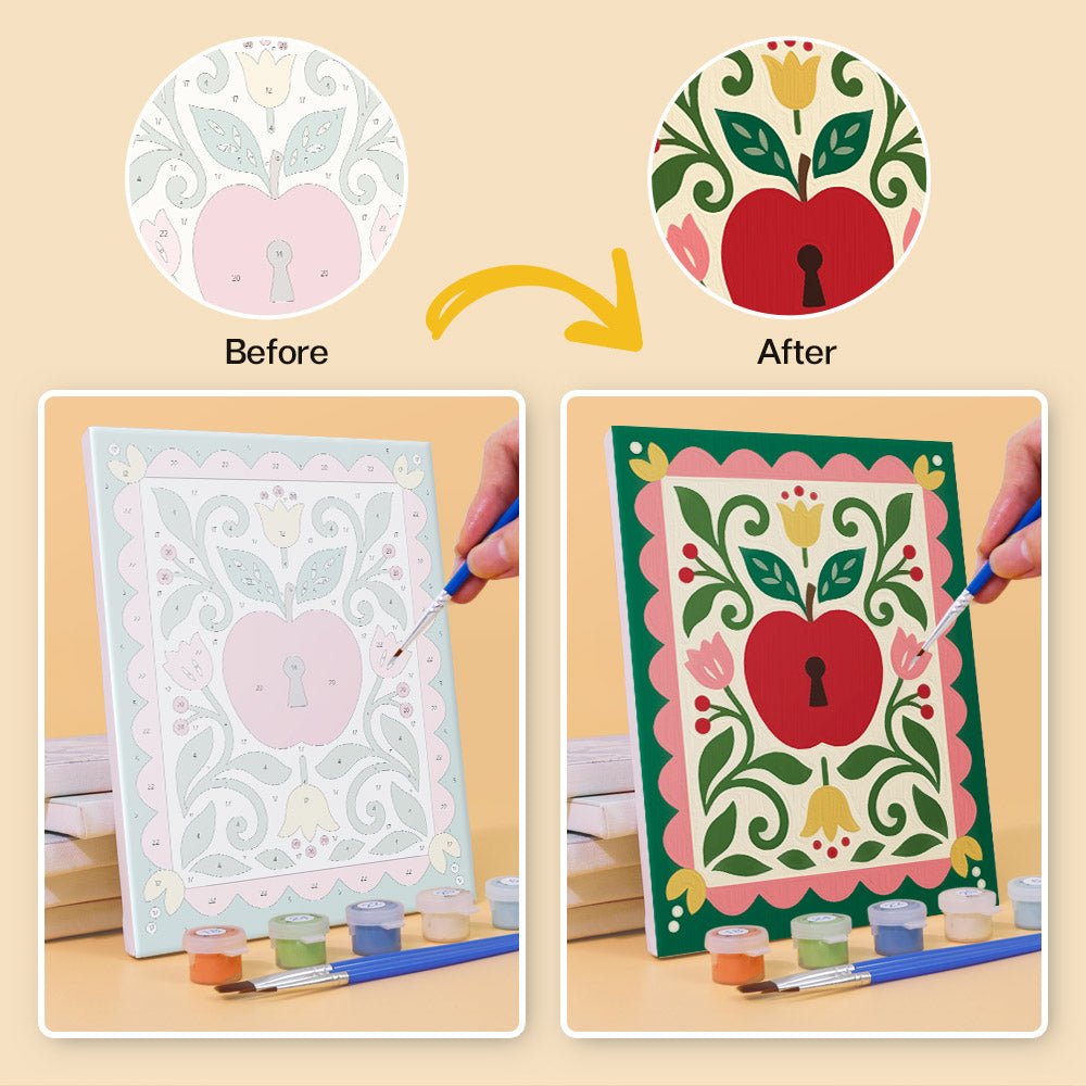 Before and after painting by numbers