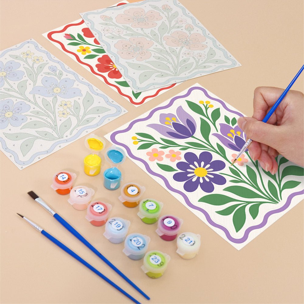 Folk Flowers mini painting set