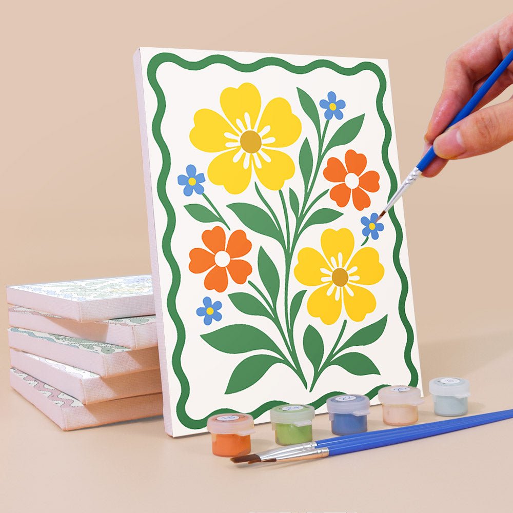 Folk Flowers mini painting set