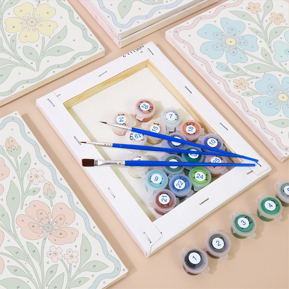 Folk Flowers mini painting set