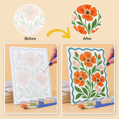 Before and after painting by numbers