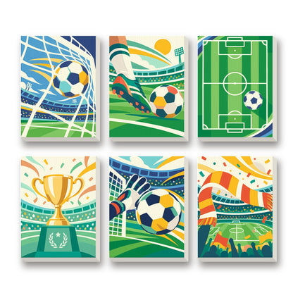 Football Fever – set of 6 mini paint by numbers canvases