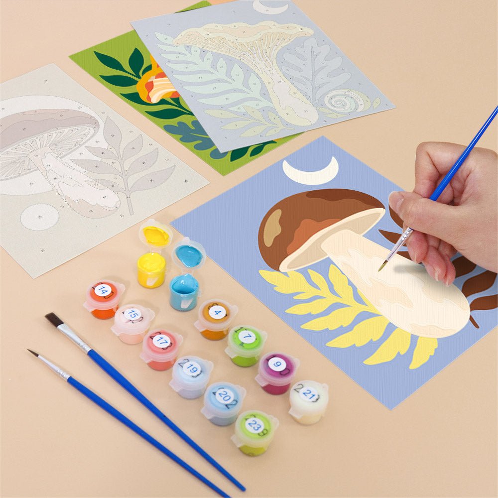 Forest Mushrooms mini painting set